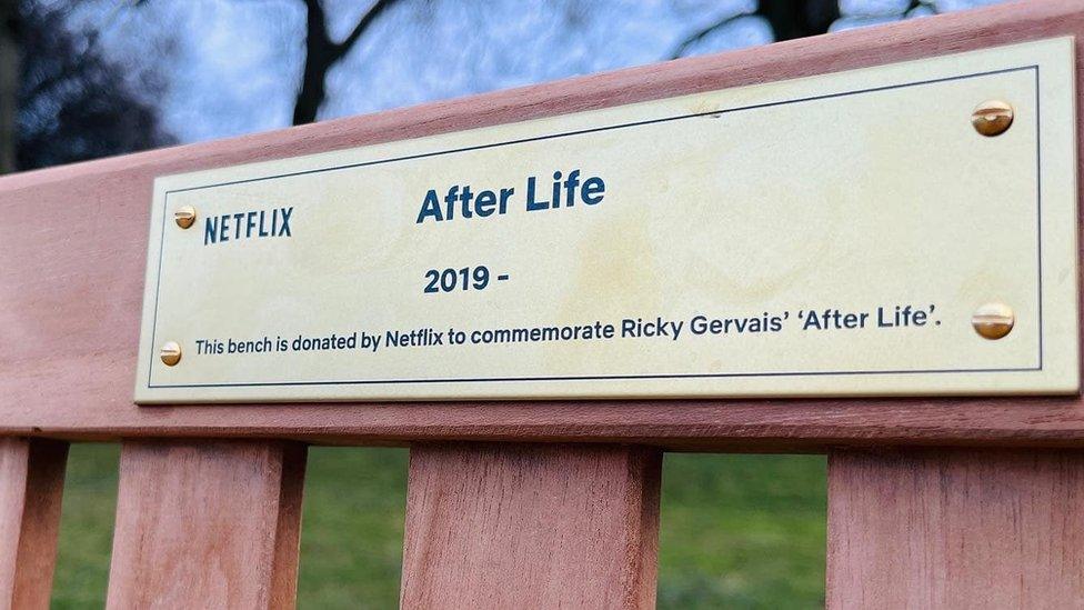 Plaque on bench in Meersbrook Park