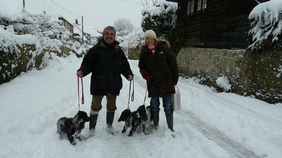 David Harris and Hazel Allinson with her spaniels
