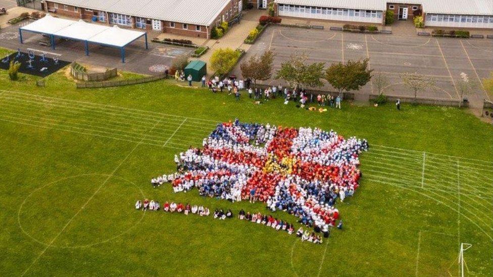 Union Jack made by pupils