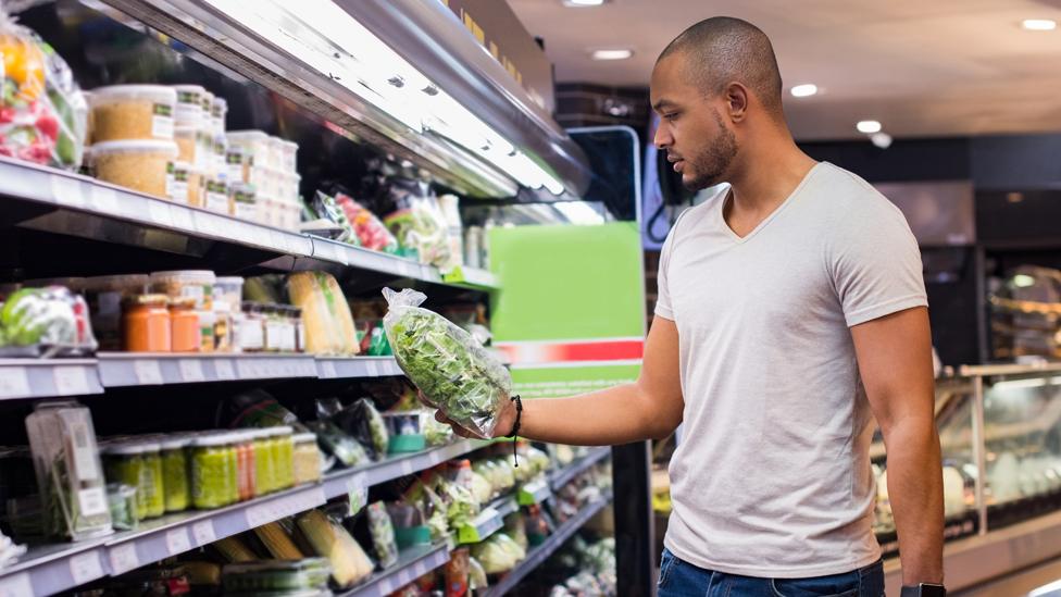 A man in a supermarket