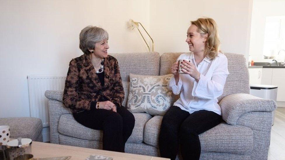 Theresa May and Laura Paine