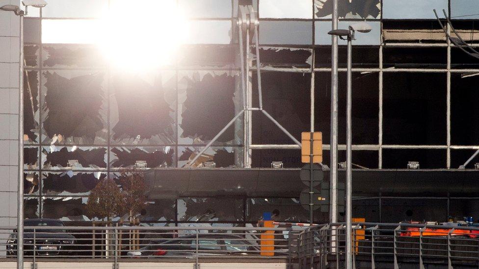 Windows blown out at Brussels airport