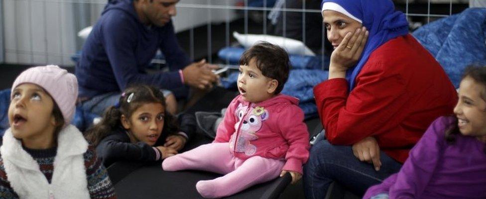 A Syrian family in a centre in Hamm, Germany (7 Sept 2015)