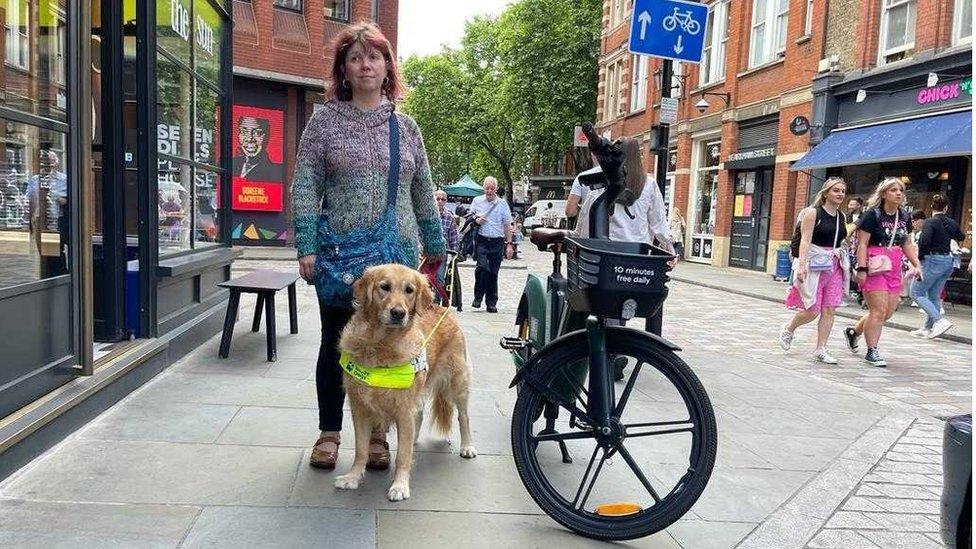 Miss Leadbetter and guide dog Nellie