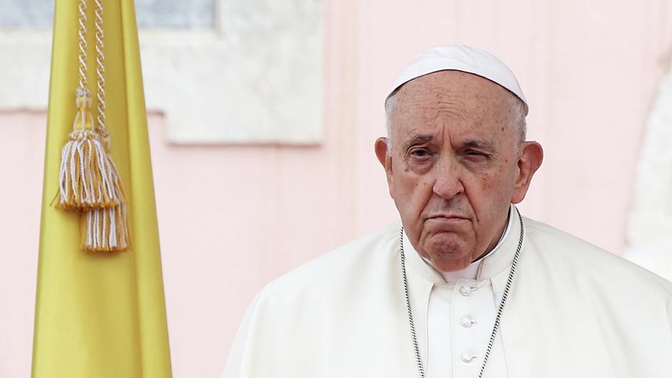 Pope Francis seen during a visit to Portugal.