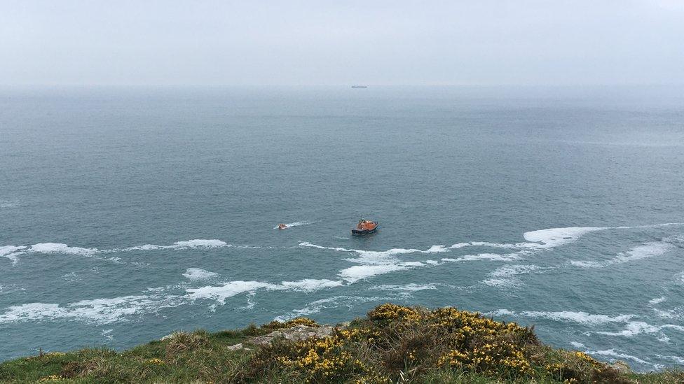 Two lifeboats making the rescue