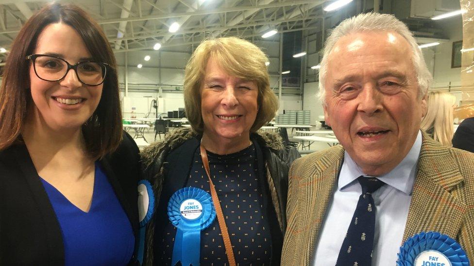 Fay Jones with her mother and father