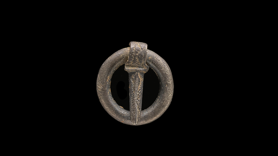 A medieval silver brooch, found in Llanfynydd, Flintshire