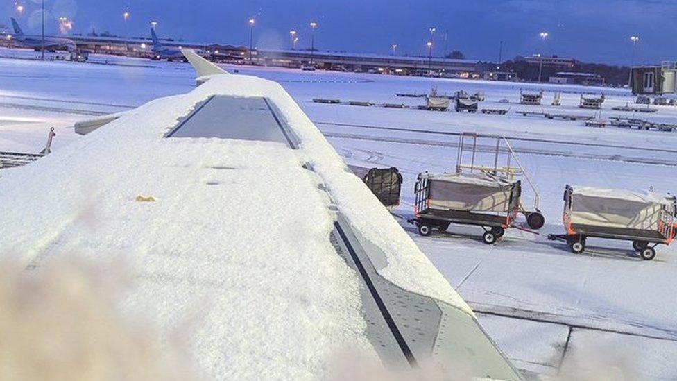 Snow at Manchester Airport