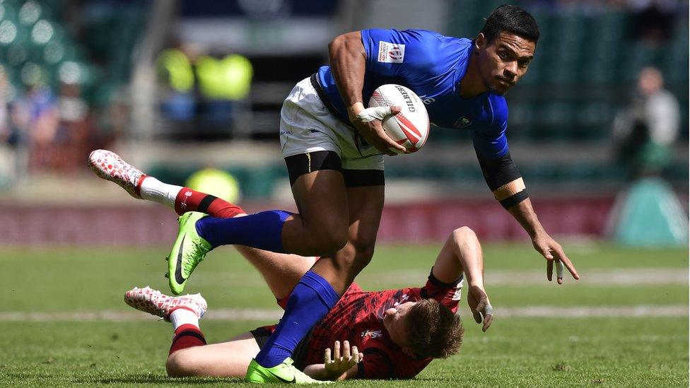 Gordon Langkilde in action against Wales