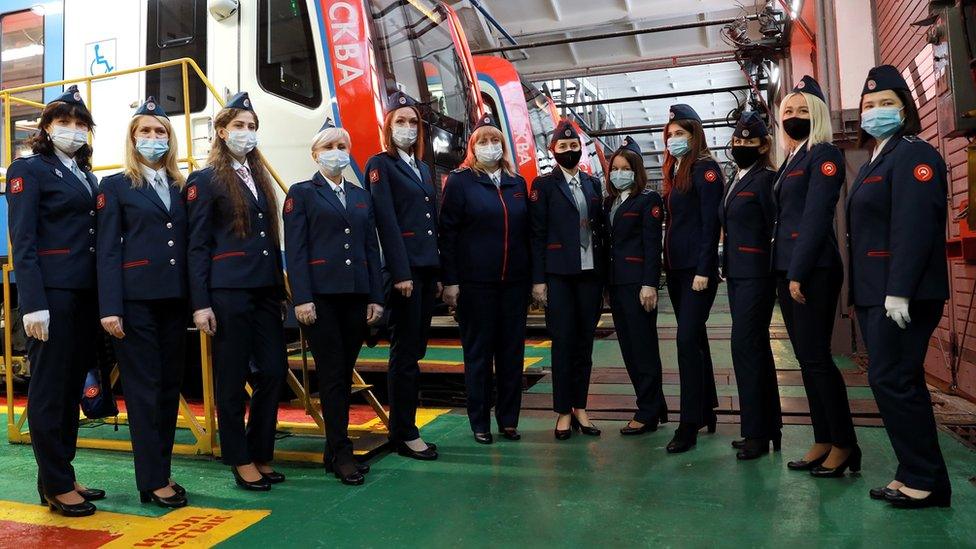 Twelve women have joined Moscow's underground network as train drivers