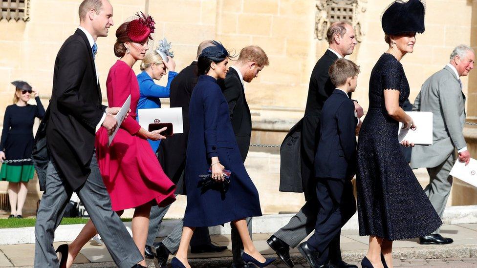 Meghan and Harry and other royals arriving for the wedding on Friday