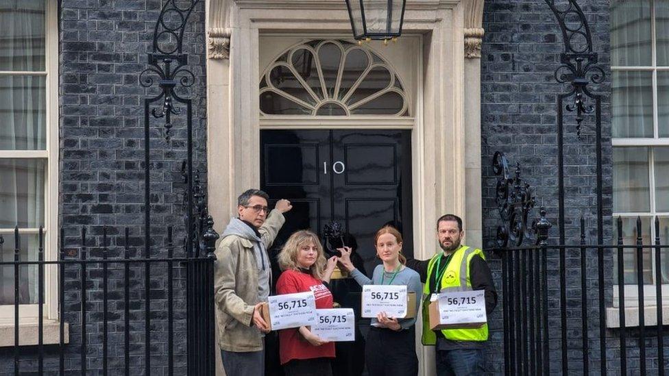 Protesters at Downing Street