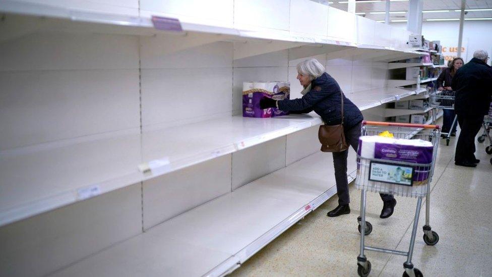 Empty shelves at start of coronavirus outbreak