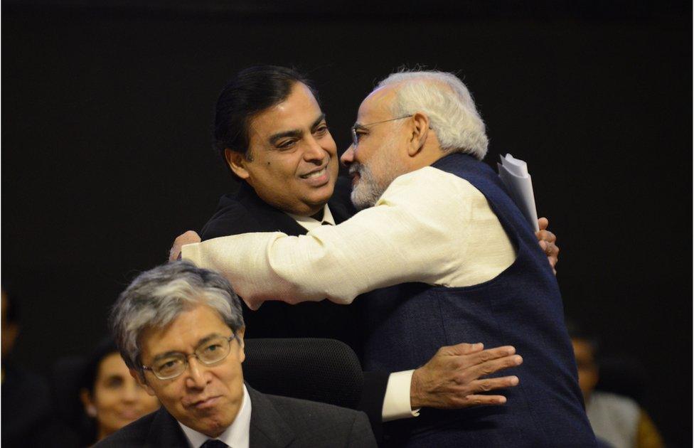 Mr Ambani said he supported Mr Modi's vision of taking the power of data to India's remotest corners