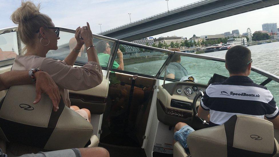 Frank's speedboat on the Danube