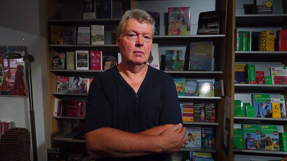 Heinz Ostermann in his bookshop