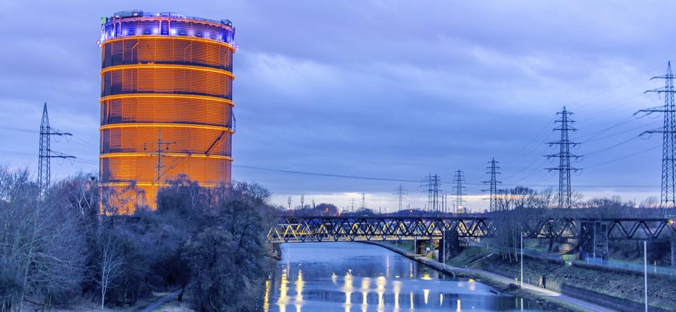 A giant gas holder in Oberhausen