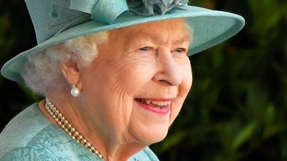 Queen Elizabeth II at the ceremony at Windsor Castle