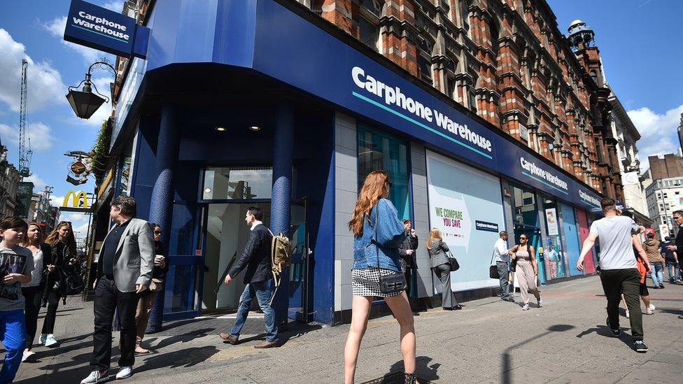 Carphone Warehouse store on Tottenham Court Road