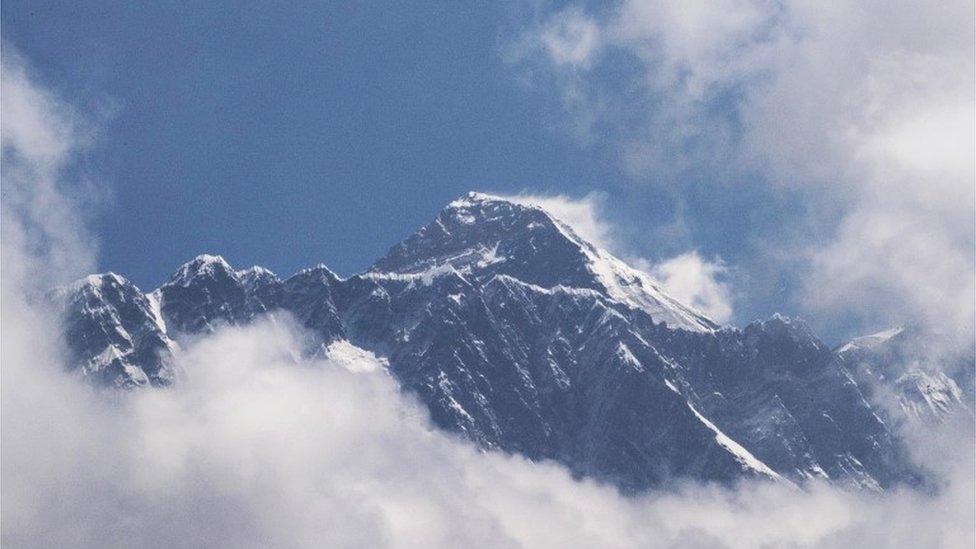 Mount Everest, as seen from Namche Bazar, Solukhumbu district, Nepal 27 May 2019