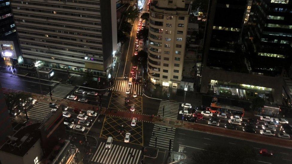 Sao Paulo goes dark due to smoke.