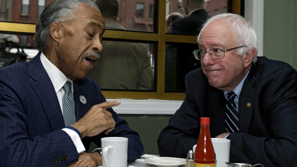 Reverend Al Sharpton and Bernie Sanders