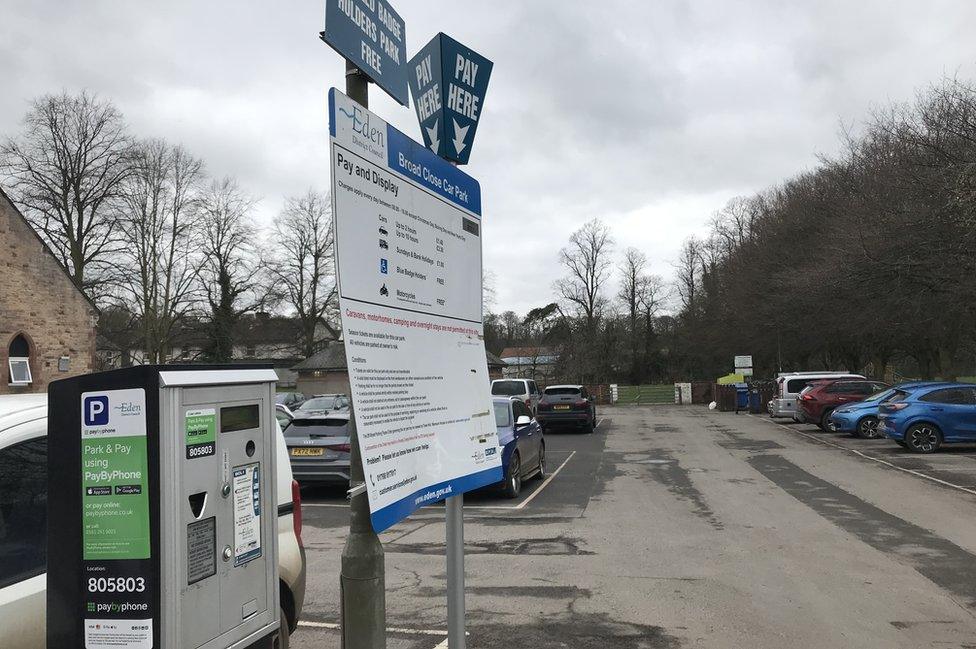 Ticket machine in the Broad Close car park, Appleby