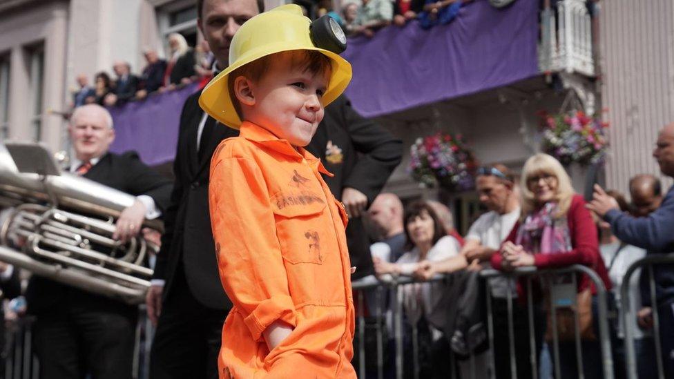 Dylan Clarkson, at the Durham Miners' Gala