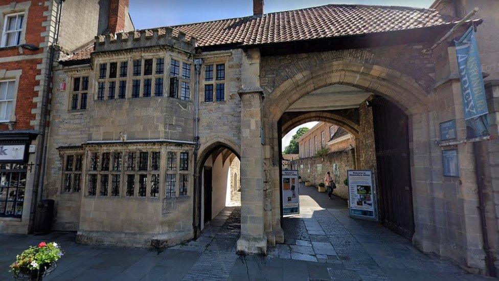 entrance to Glastonbury Abbey