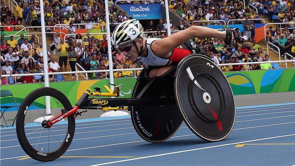 Belgium Marieke Vervoort participates in the women"s 400 m, during the Rio 2016 Paralympics Games in Rio de Janeiro, Brazil, 10 September 2016.