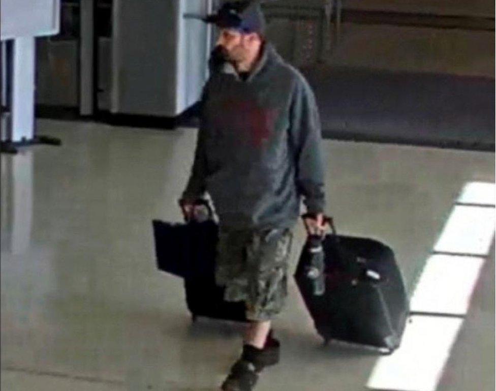 The suspect with bags