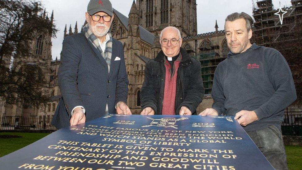 L to R: Mark Aiston, The Very Revd Dominic Barrington; Richard Bossons