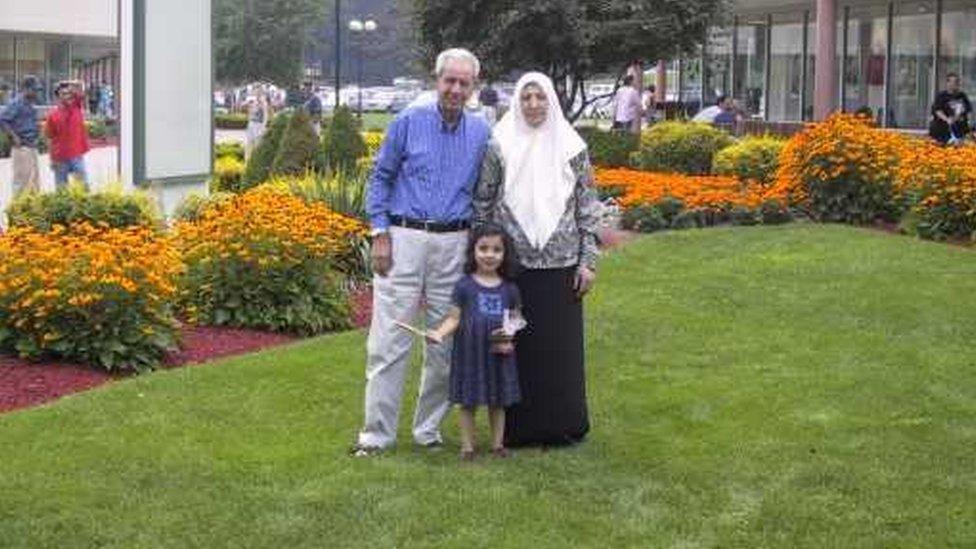 Leen with her grandparents