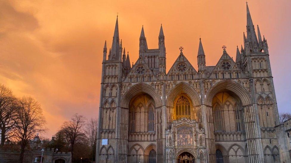 Sunset over Peterborough Cathedral