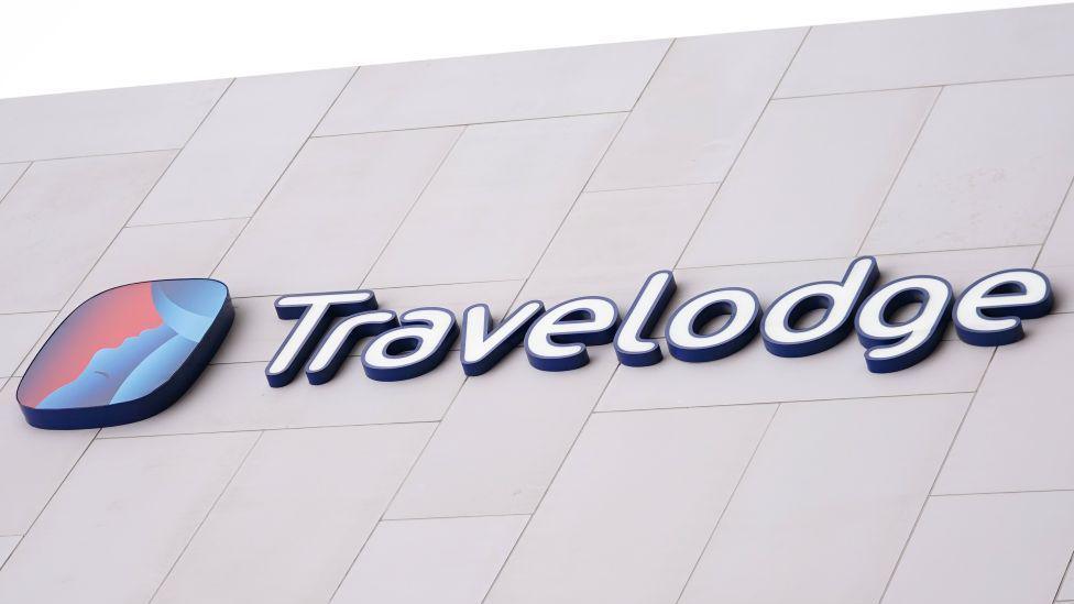 A sign for hotel chain Travelodge.