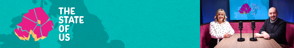 Graphic for 'The State Of Us' with a picture showing Tara Mills and Declan Harvey.