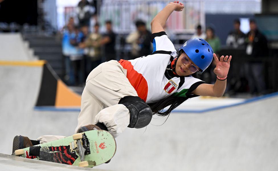 Aya Asaqas of Morocco competes during the Women's Park Prelims Heat 1 on day one of the Olympic Qualifier Series in Shanghai, China - Thursday 16 May 2024