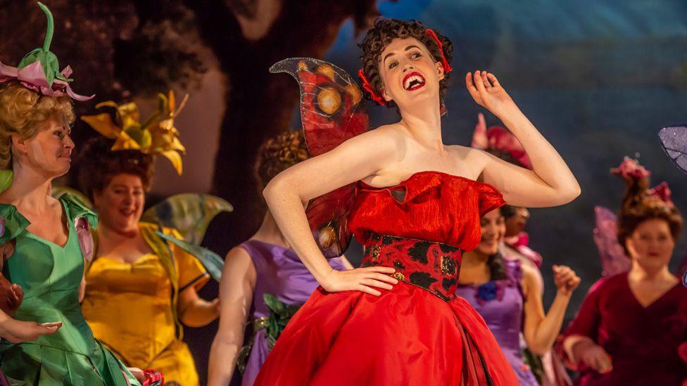 The Company perform on stage during a dress rehearsal of Iolanthe by Gilbert and and Sulivan at London Coliseum on October 03, 2023