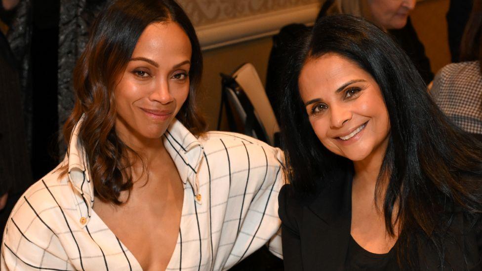 Zoe Saldana and Bela Bajaria, CCO, Netflix attend the AFI Awards at Four Seasons Hotel Los Angeles at Beverly Hills on February 06, 2025 in Los Angeles, California