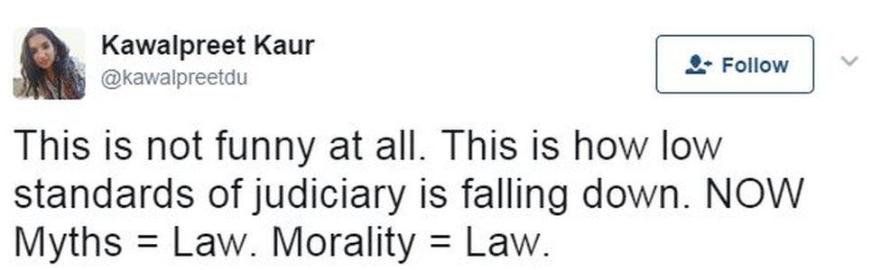 This is not funny at all. This is how low standards of judiciary is falling down. NOW Myths = Law. Morality = Law