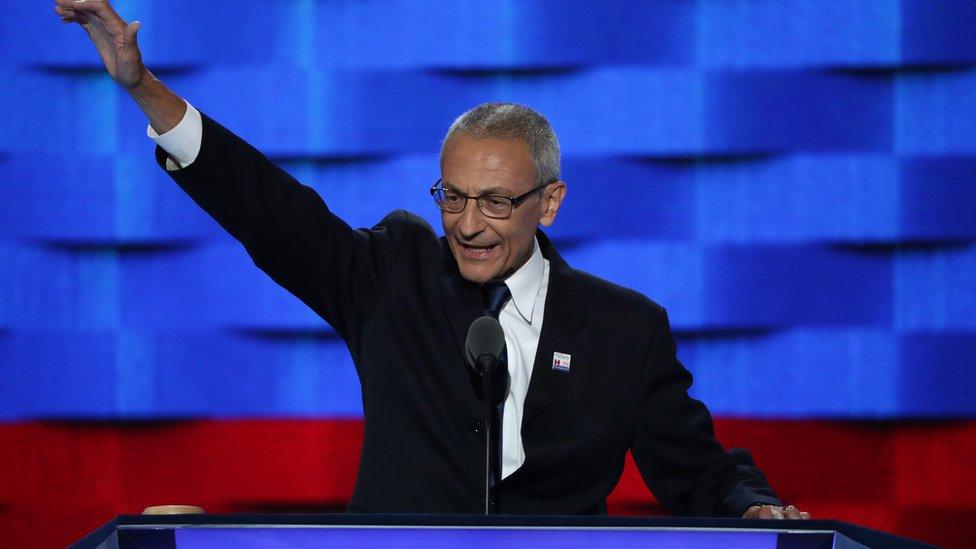 Emails from John Podesta, shown at the Democratic convention in July