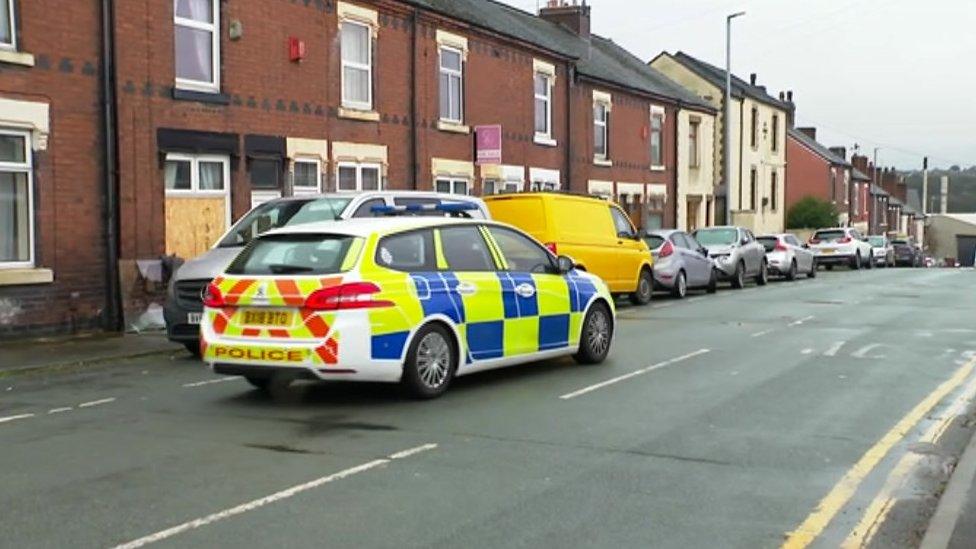 Police car in street