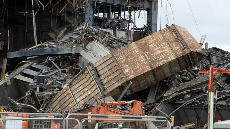 The collapsed Didcot Power Station