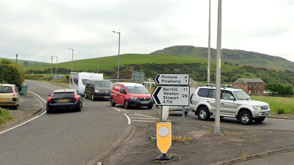 between the Shalloch Park roundabout, Girvan, and Pinmore