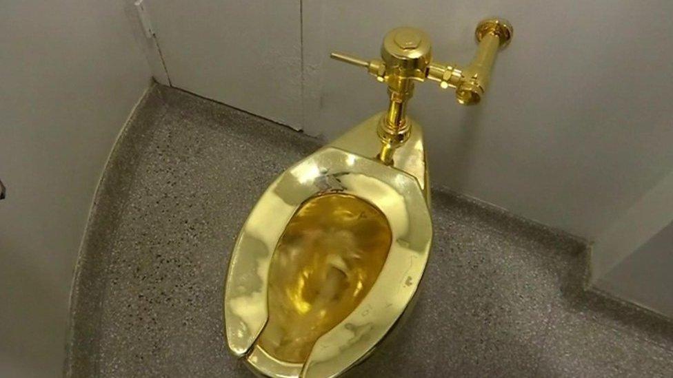 Picture of golden toilet