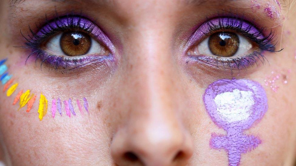 An Argentine feminist at a protest