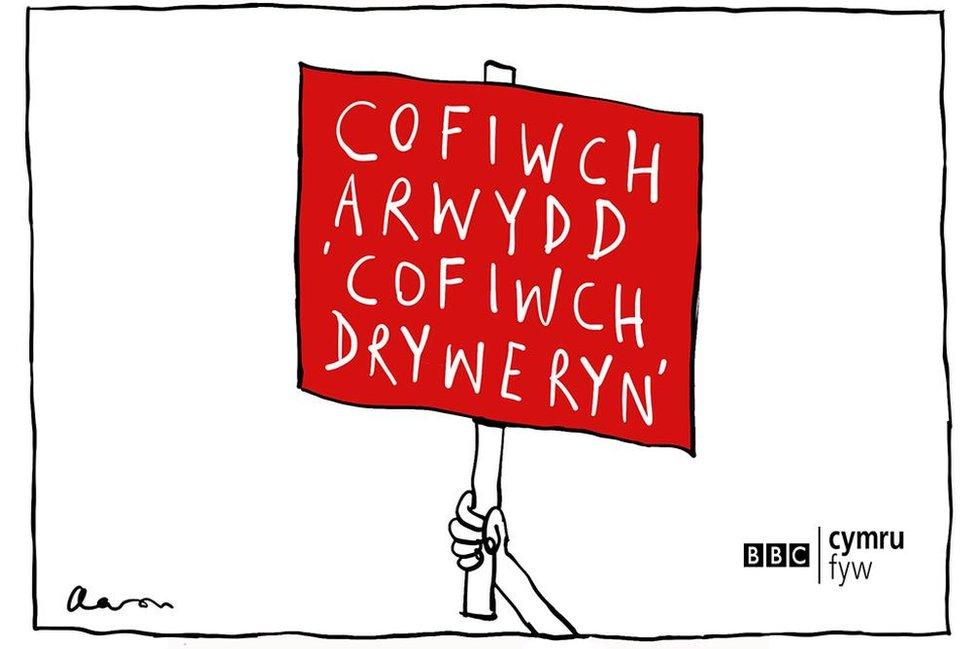 cofiwch arwydd, cofiwch Dryweryn