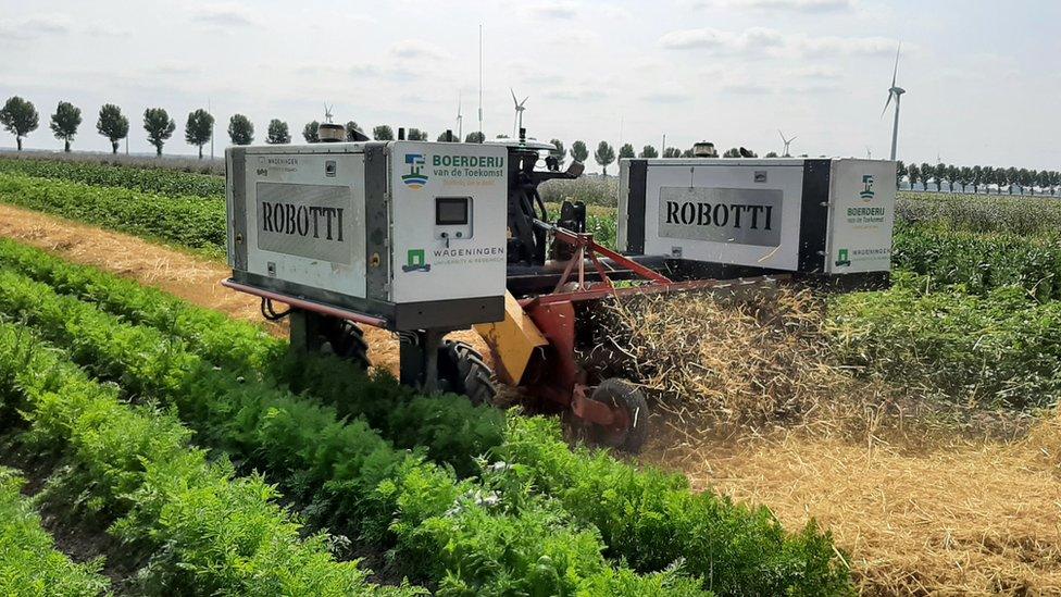 Machine in field at Wageningen