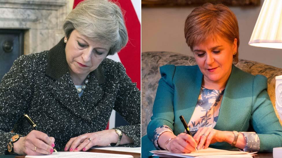 Theresa May and Nicola Sturgeon